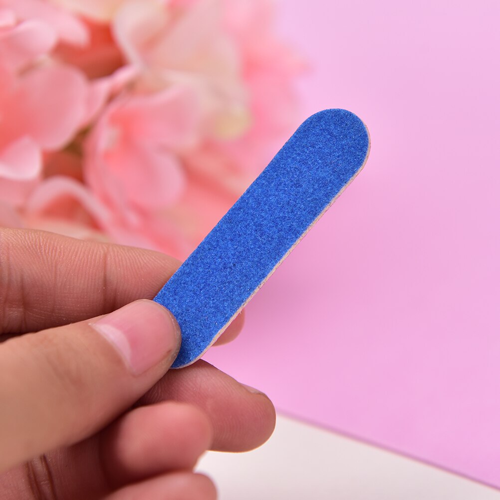 100 Pcs 5cm Disposable Mini Nail Files Artificial Nail Sandpaper Cuticle Remover Buffers Slim Crescent Grit Callus Nail Art Tool