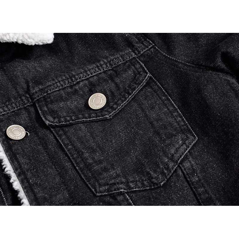 Autumn Winter Cowboy Denim Fleece Jacket Men Casual Jeans Jacket and Coat Slim Fit Korean Style OUTWEAR Washed Cotton Clothing