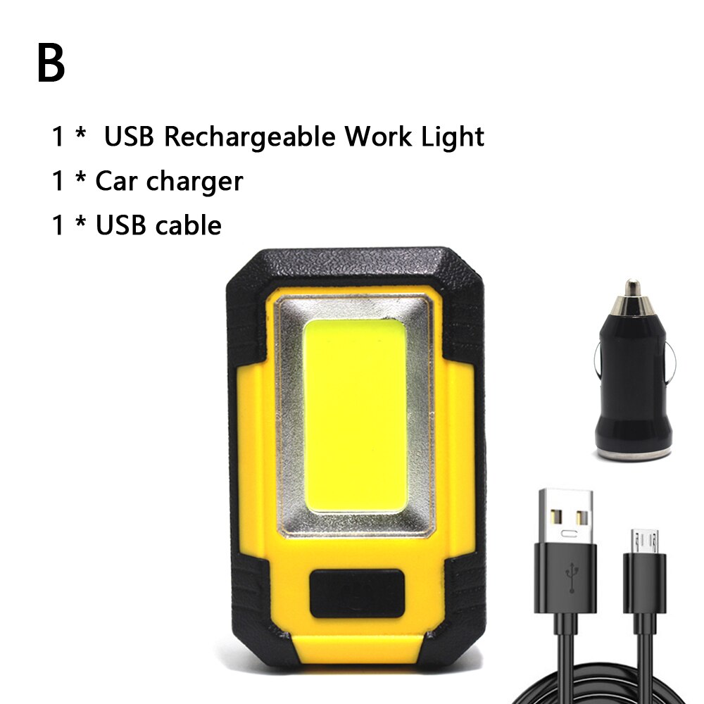 30w bærbare ledet arbeidslys usb oppladbare arbeidslys 3 moduser bilreparasjonslommelykt med magnetisk sokkel håndholdt arbeidslys: B