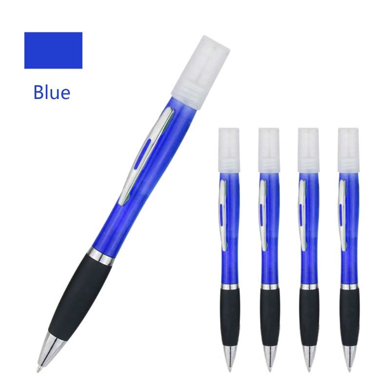 5 uds. De bolígrafo en espray, bolígrafo desinfectante de plástico, Mini botella de Perfume portátil de viaje: Azul