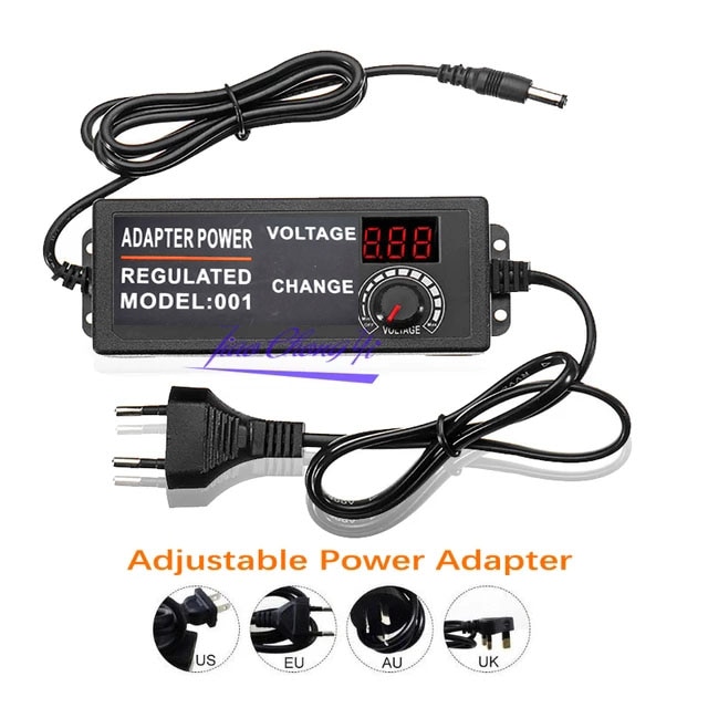 Säädettävä ac -  dc 3v-12v 3v-24v 9v-24v universaali sovitin, jossa näyttöruudun jännitteensäädetty virtalähde adatpor 3 12 24 v