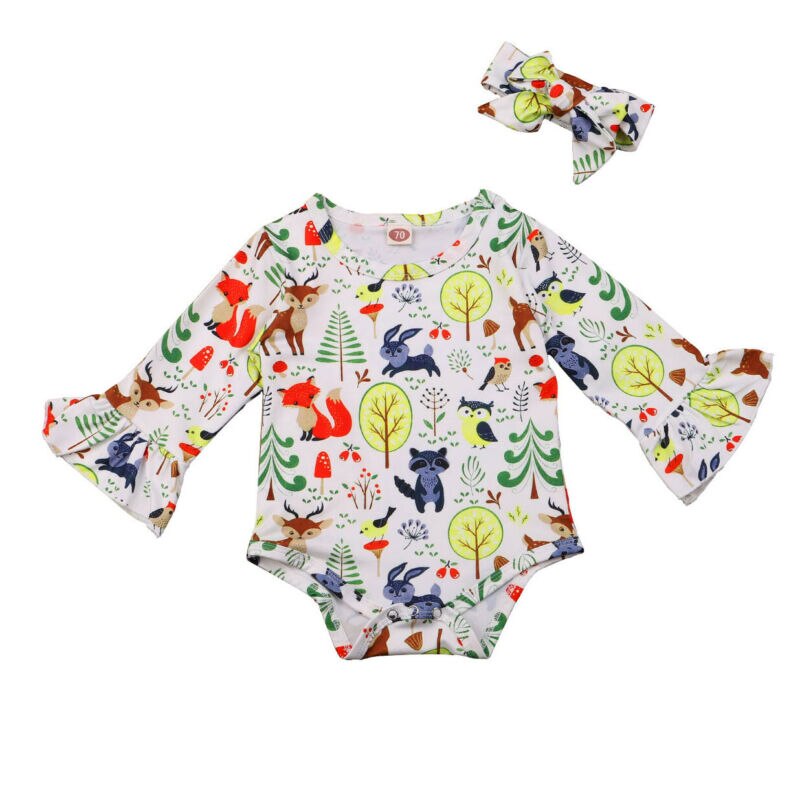 bebé primavera otoño ropa bebé niño recién nacido dibujos animados Fawn manga larga mono chico animales ropa