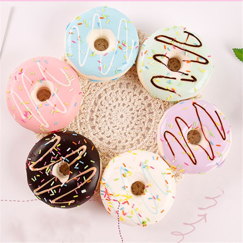 Double Jam Circle Bread Squishy Toy Squeeze Squishi Toy Slow Rising Stress Y4QA
