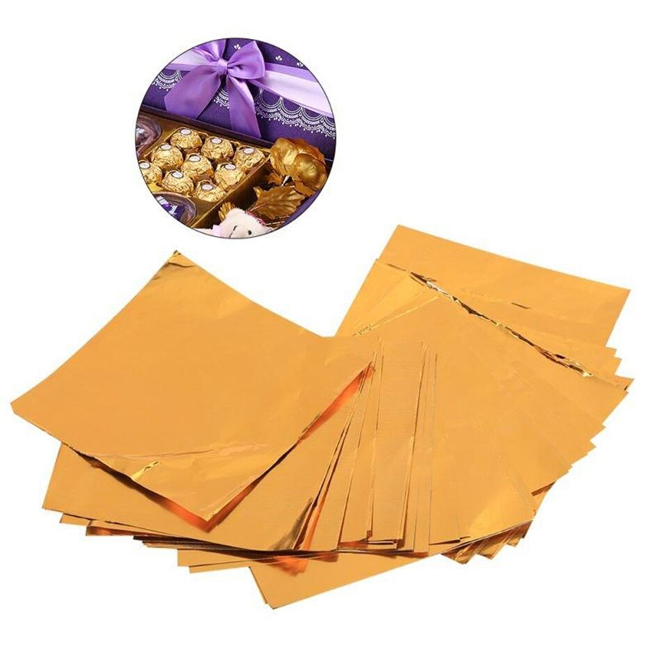 TTLIFE 100Pcs Voedsel Aluminiumfolie DIY Chocolade Snoep Pakket Papier Box Candy Pakket Folie Papier wikkelen 5 Heldere kleuren