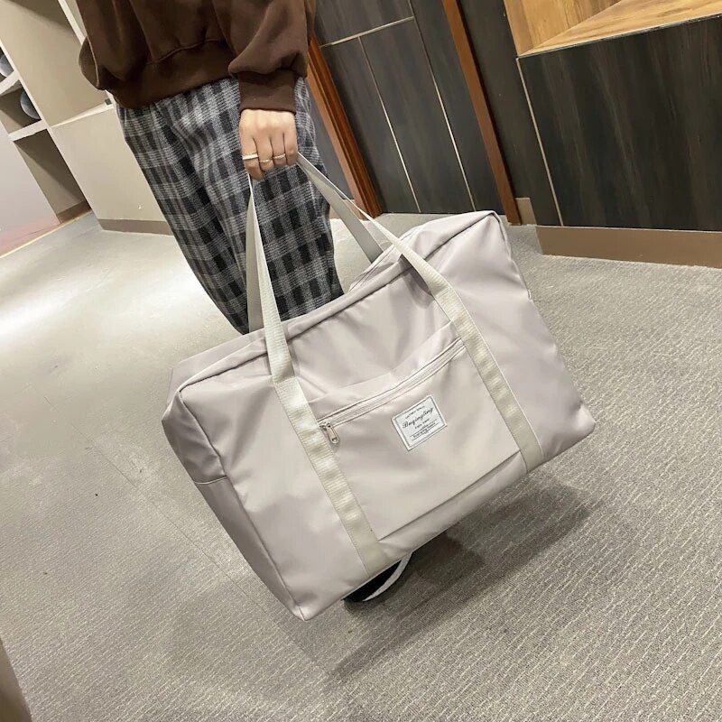 Sac de gym nacré étanche avec un compartiment à chaussures pour femme,sacoche d&#39;entraînement de fitness, de yoga, ballot marin de voyage, polochon de sport,