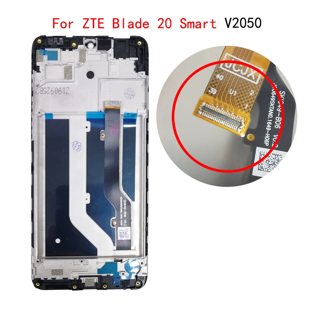 6.49 pollici per ZTE Blade 20 Smart V1050 V2050 Display LCD e Touch Screen Digitizer Sensor con telaio per Blade 20 Smart: V2050  With Frame