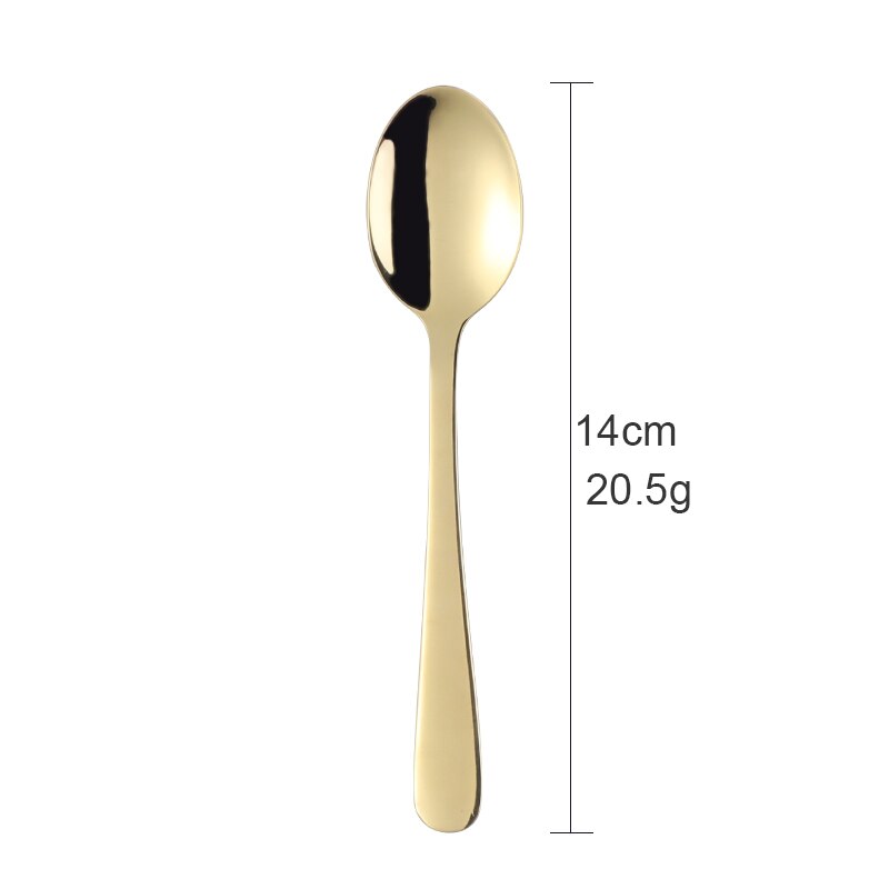 Multi Kleur 4 Stks/set Koreaanse Kleine Koffie Lepels Set Rvs Spiegel Poolse Gold Theelepels Voor Thee Party Kleine Lepel: Pale Gold 4pcs