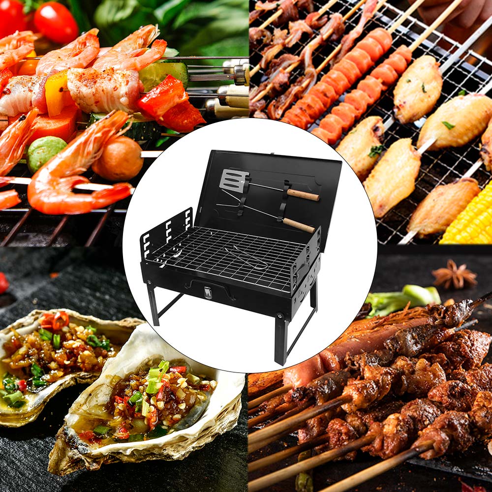 Portable Folding BBQ Barbecue Camping Grill With Tools For Travel Picnic Camping Bbq Barbecue Foldable Grill Oven Outdoor