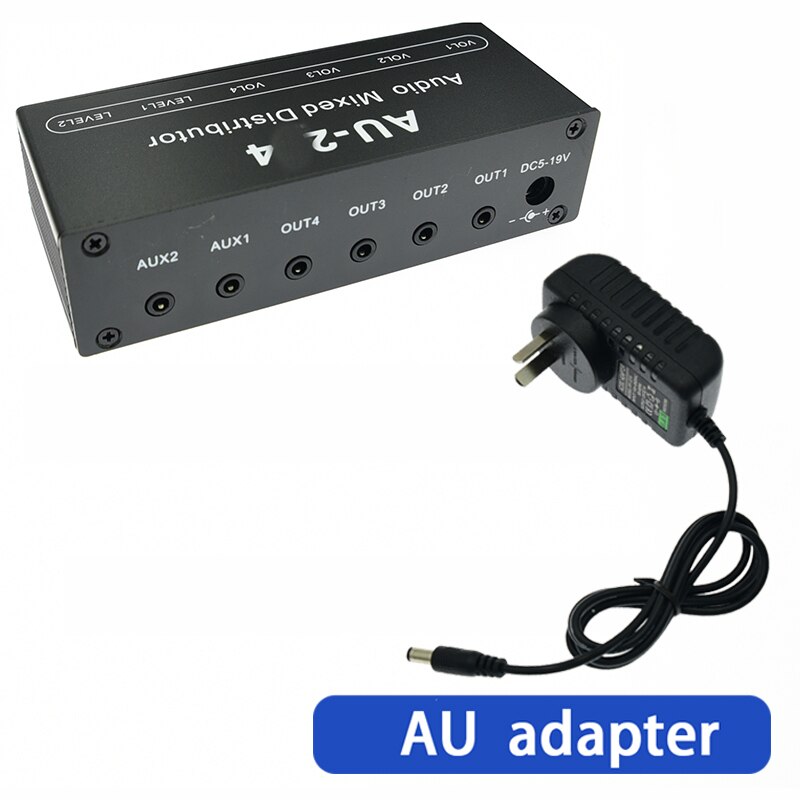 Mikser Audio Stereo dystrybutor przełącznik wyboru sygnału 2 wejście 4 wyjście aux 3.5 MM indywidualnie steruje wzmacniaczem słuchawek: czarny