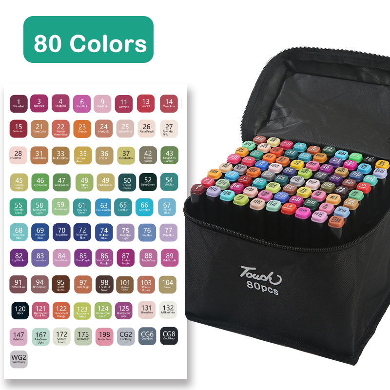 80 Farben Doppelköpfiges Marker-Textmarker-Set, Comic-Malerei, Skizze, Graffiti, Aquarell, Kunst, Studenten-Briefpapier: green