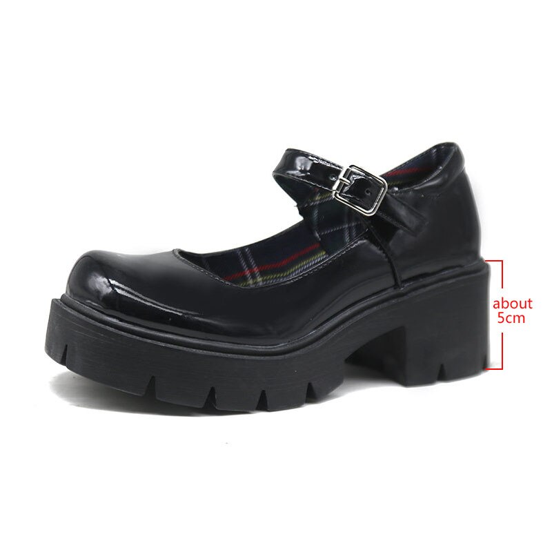 Lolita Platform shoes Wedges Leather shoes women Mary Jane shoes women's Round Toe high heels retro platform shoes Lady Pumps