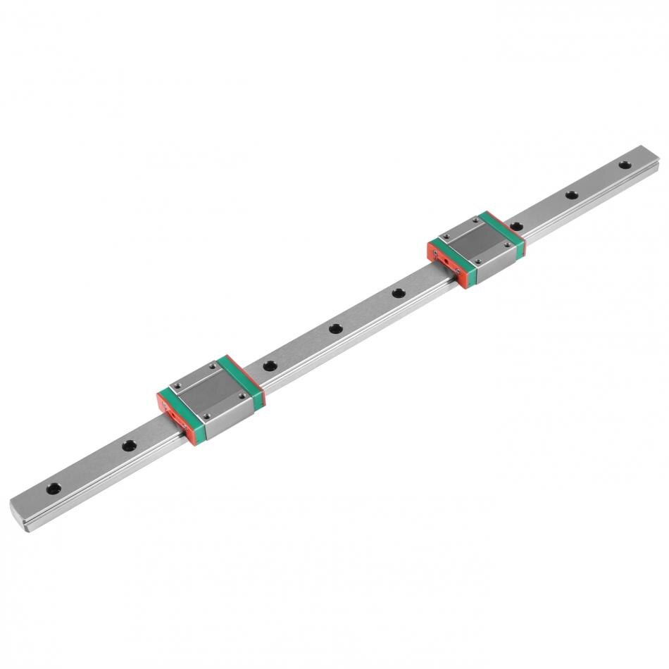 400mm/15.7inch Steel Linear Sliding Rail Miniature Guide Rail with 2 Block