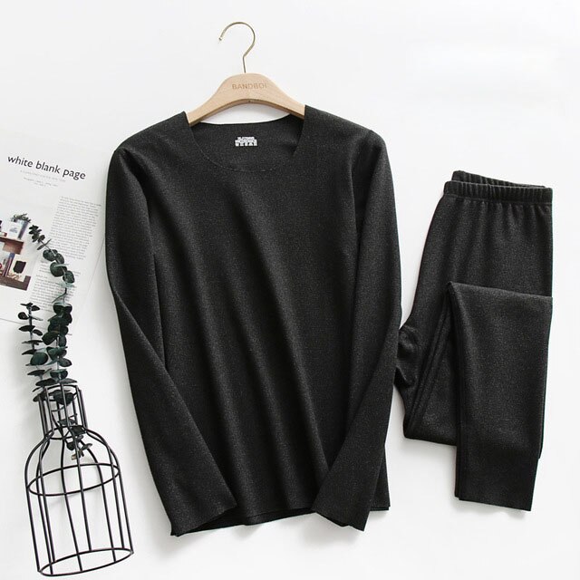 Conjunto de ropa interior térmica de para mujer, ropa de lana de talla grande, traje térmico de terciopelo para mujer, Calzoncillos largos gruesos y cálidos