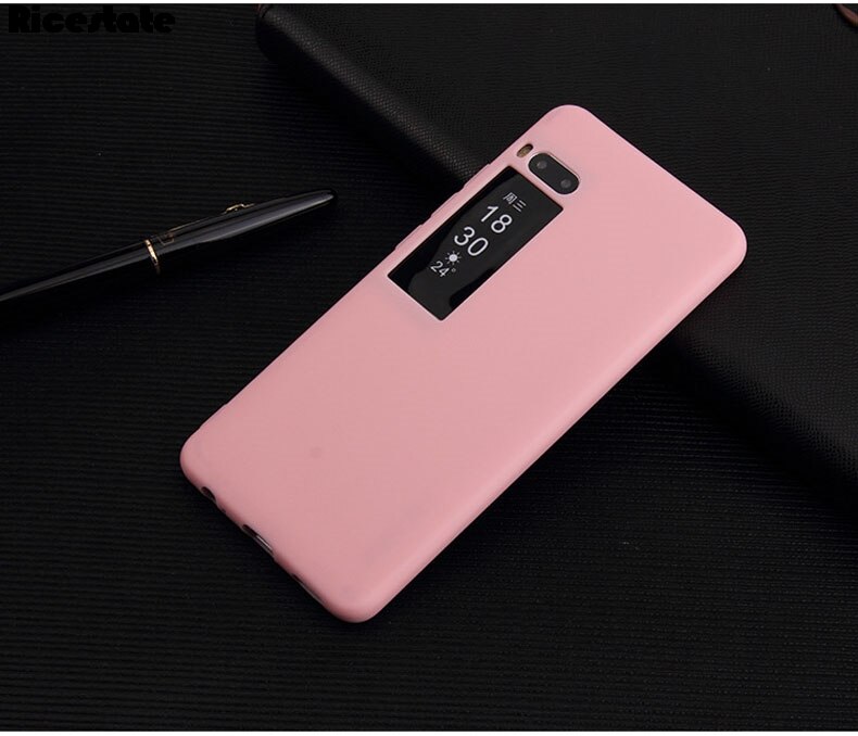 Case For Meizu Pro 7 Silicone TPU Cover case for Meizu Pro7 Pro 7 Ctystal Clear And Matte Solid colors Soft case: Pink
