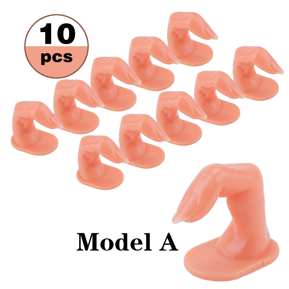 5/10pcs False Nails Finger Practice Model 1pcs Nail Hand Training For Manicure Beauty Nail Tips Flexible Practice Finger Tools: 10pcs Model A