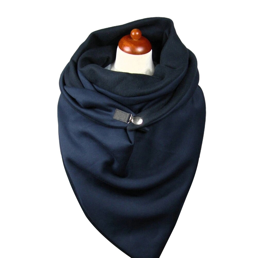 Moda damska jesienno-zimowa jednokolorowy guzik miękki szal dorywczo gruby ciepły szalik szal szalik kobiety odzież akcesoria