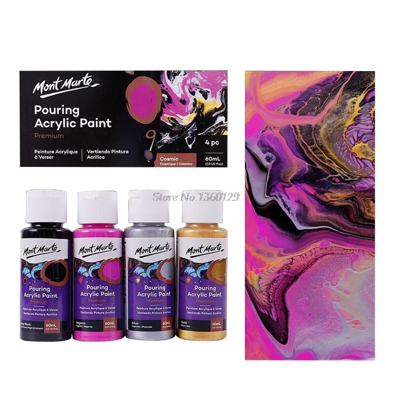 60ML Pigment Acrylic Paint Set Fluid Marbling Paint Acrylic Pouring Drawing Tool: Cosmic