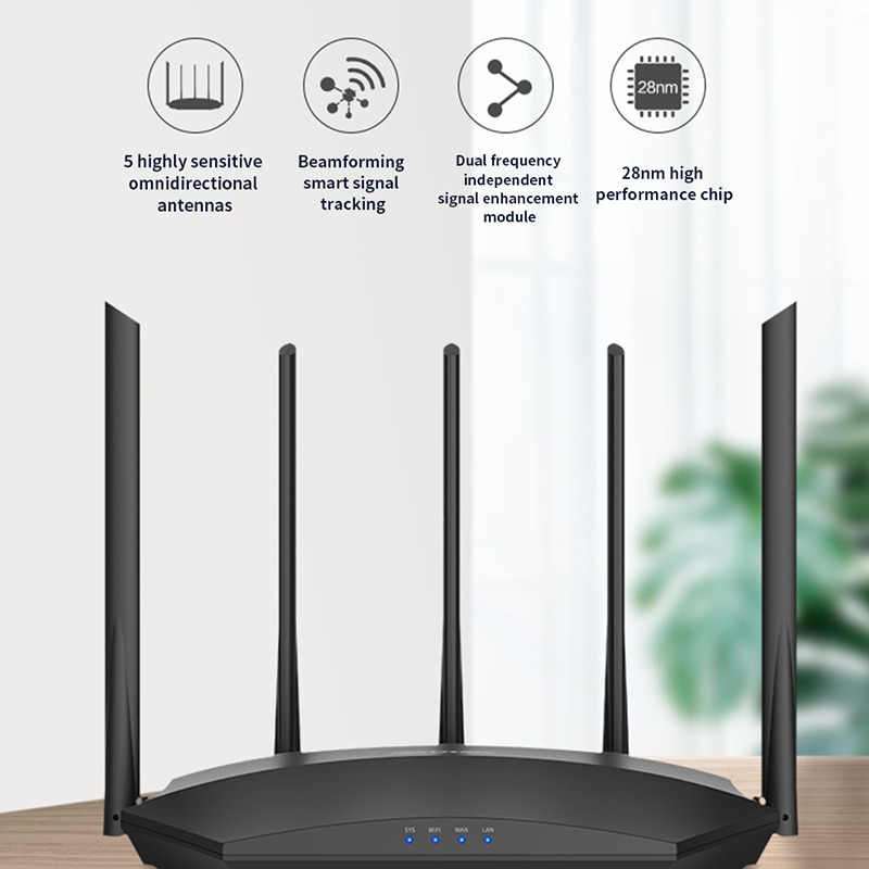 Hikvision ds -3 wr 11- e  ac1200m trådløs wifi router med 2.4 ghz /5.0 ghz højforstærket antenne dual band wifi repeater, app kontrol