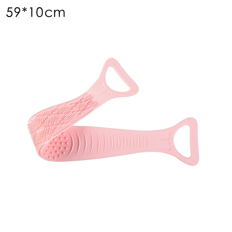 Magic Silicone Brushes Bath Towels Rubbing Back Mud Peeling Body Massage Shower Extended Scrubber Skin Clean Shower for Bathroom: pink small