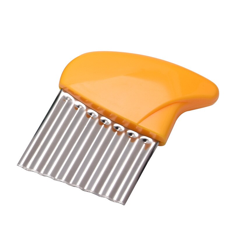 Vegetables Potato Slicer For Cutting Utensils Onion Shredder Tomato Onion Fruit Cutter Safe Aid Holder Kitchen Accessories Tools: 2wave knife-yellow