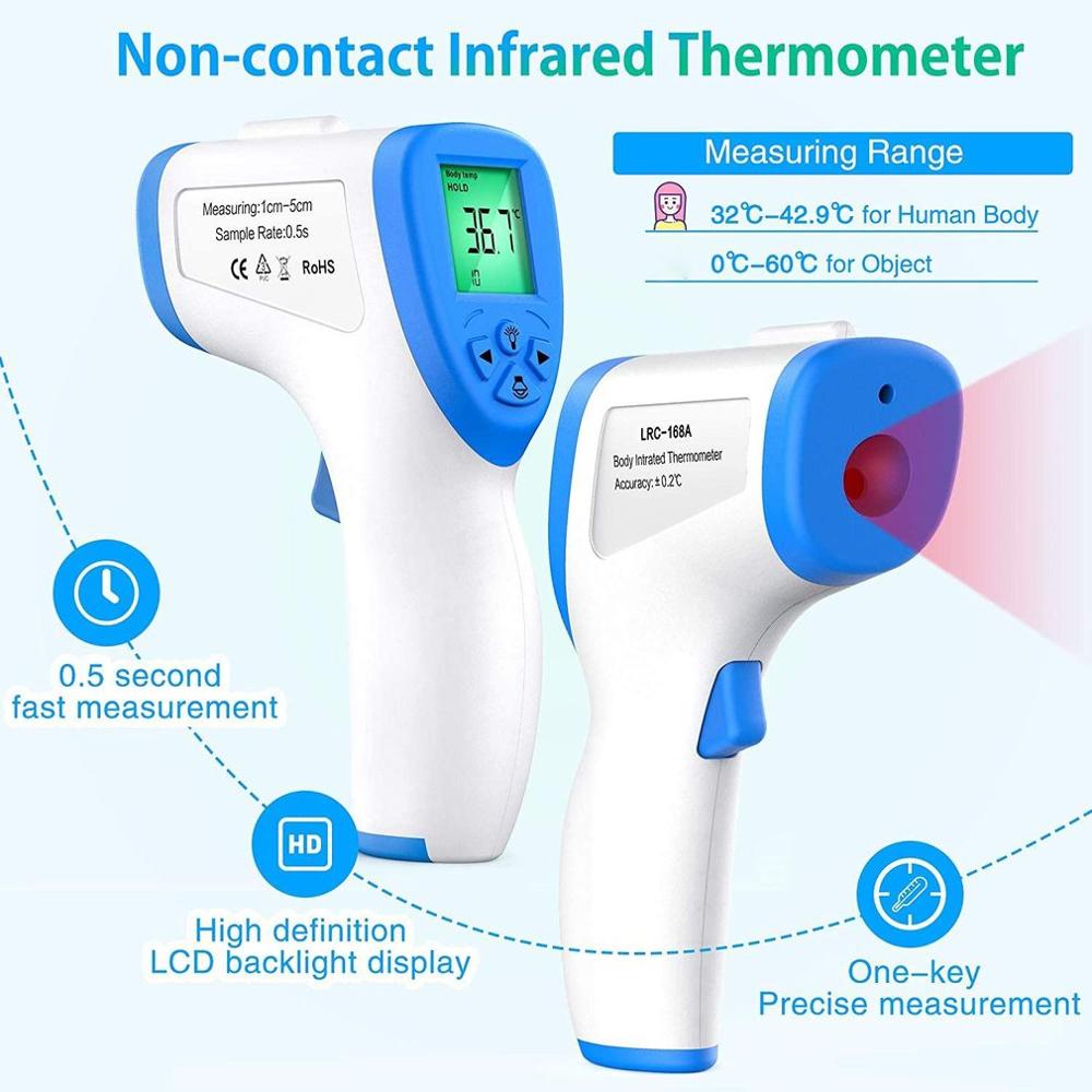 Forehead Thermometer Three Color Screen Non Contact Infrared Thermometer Real Time Reading Temperature