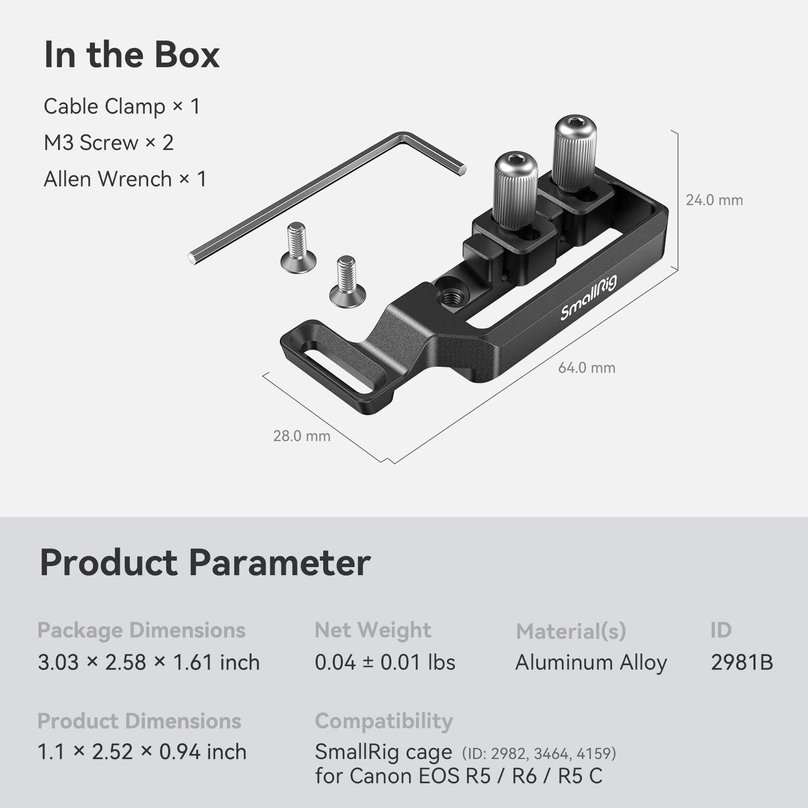 SmallRig Kabelklemme für HDMI und USB-C für Kanon ... – Grandado