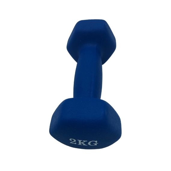 Pesa - Mancuerna vinilo 2 kilos ABADIA Ejercicio Fitness - Pesas Cortas - Anti-Rodadura - Antideslizante - Hexagonales | Entrenamiento en Casa y Gimnasio (2 Kg) Fitness Tonificar y aumentar masa muscular Deporte