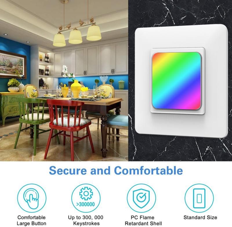 WiFi Smart Home RGB Switch LED Scene Light Switch Wireless APP Voice Control Scene Light Switch Smart Remote Control