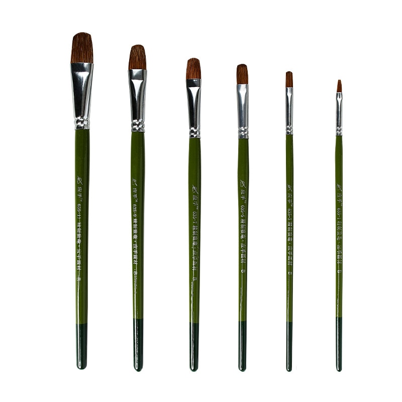 Pincel Para óleo de nailon de 6 uds. De lujo, Pincel redondo Para Pintura de acuarela, aceite, Pincel acrílico, Pincel Para Pintura, suministros de arte