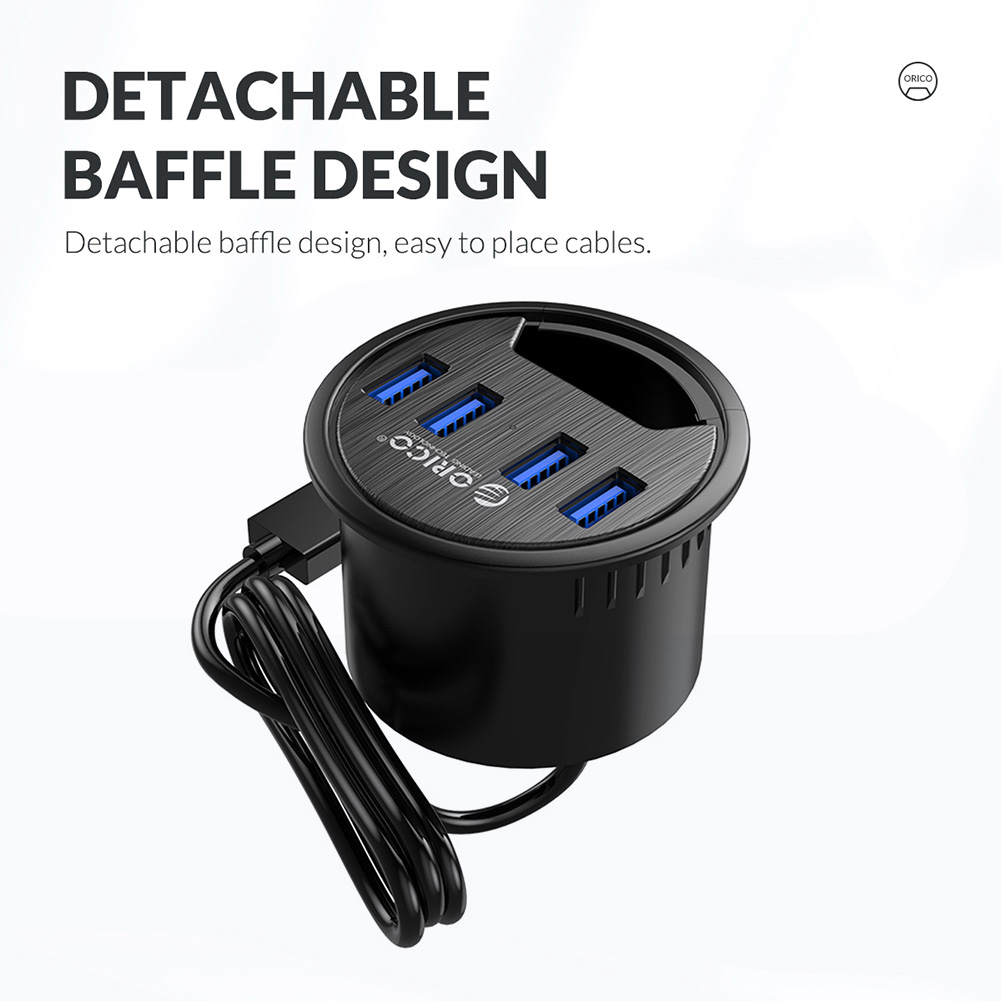 DESK-4U 5Gbps High Speed USB HUB Splitter Multi USB 3.0 Ports Desk Mount Adapter Multi-interface Expander for PC Tablet Phone