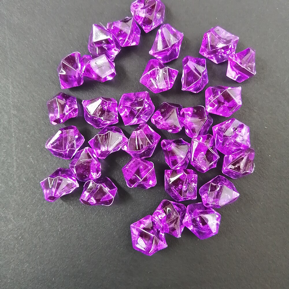 Camal 200 stuks/zak 11 x 14mm aquarium acryl stenen kristal ijsblokjes decoratie vaasvuller kiezel aquarium huis ornament landschap: Donkerpaars