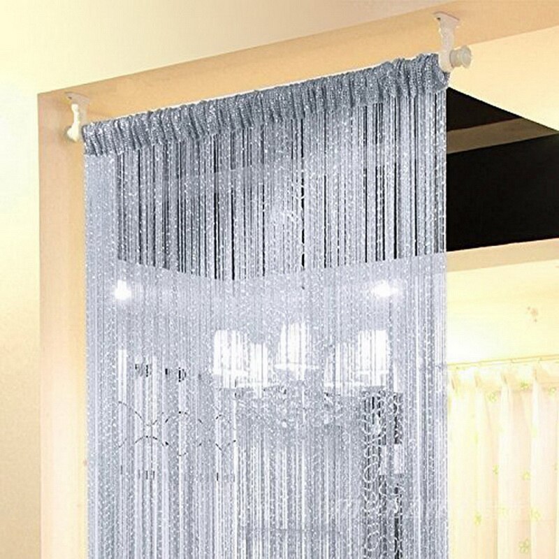 200x100cm moderne mignon ligne brillant gland chaîne porte rideau fenêtre salle diviseur rideau cantonnière décor à la maison