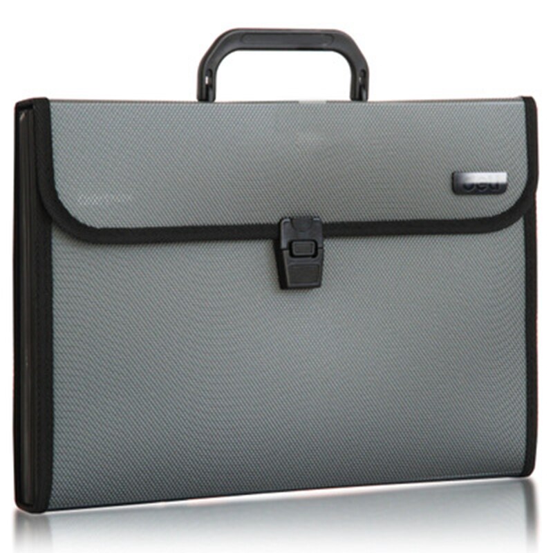 Deli 1pcs A4 File Folder Document Bags Expanding Wallet Business Series Folder Bag Office School Supplies 3 Colors: Dark Grey