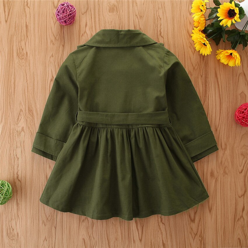 Baby mädchen kleidung Baby mädchen frühling und herbst Mitte-länge einfarbig krawatte windjacke jacke mädchen baumwolle oben oberbekleidung