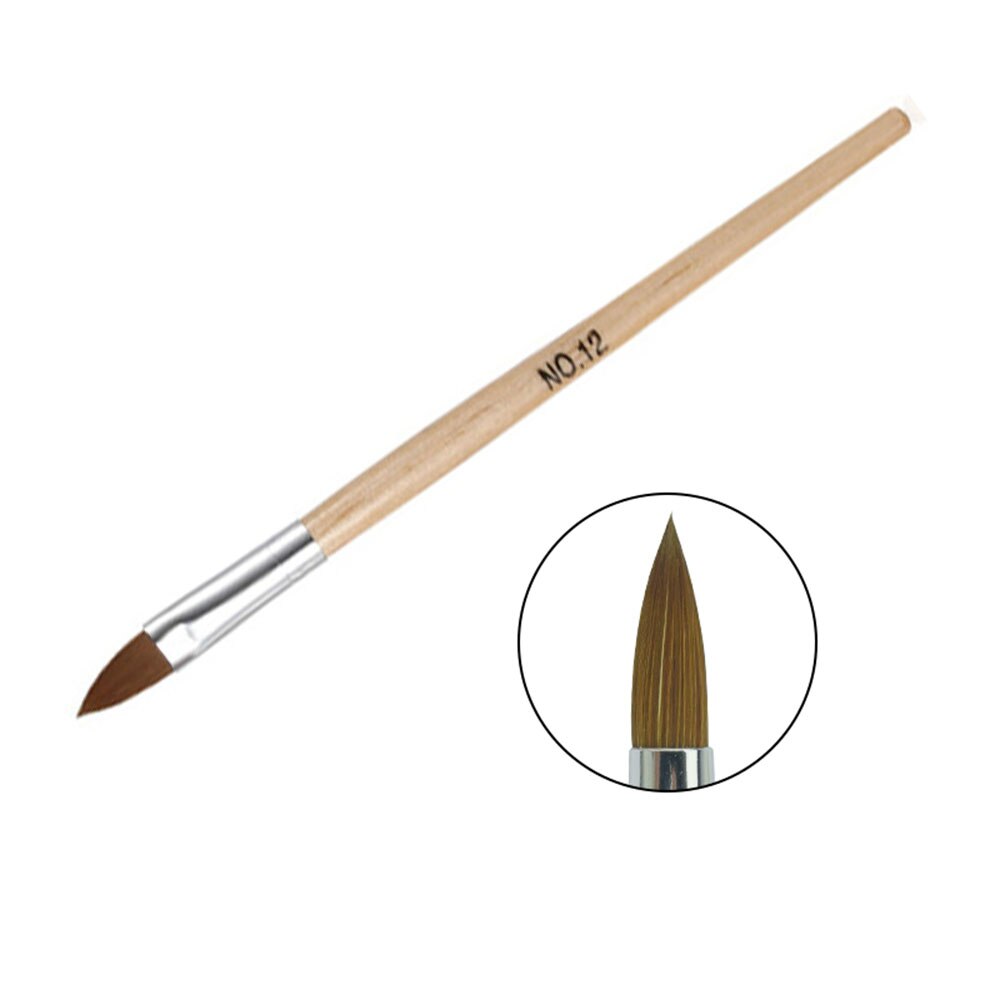 1pc Kolinsky Sable Acrylic Nail Art Brush No. 2/4/6/8/10/12 UV Gel Carving Pen Brushes Liquid Powder DIY Beauty Nail Drawing: 6