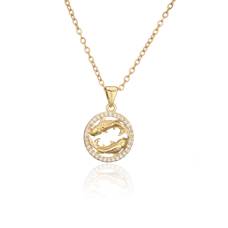 Trendsmax 12 Sterrenbeeld Sterrenbeelden Hangers Kettingen Voor Vrouwen Mannen 585 Rose Goud Mannelijke Sieraden Mode Verjaardagscadeautjes GPM16: 2