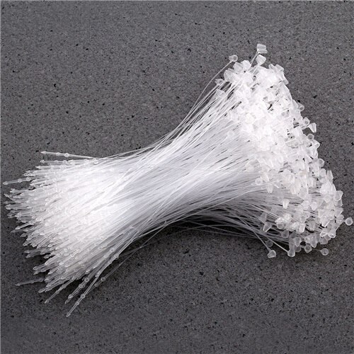 5000 Pieces/lot 5" White Hang Tag Loop Garment Price Tag Barbs Security Loop Snap Lock Plastic Tag Fastener Hang Ties: clear