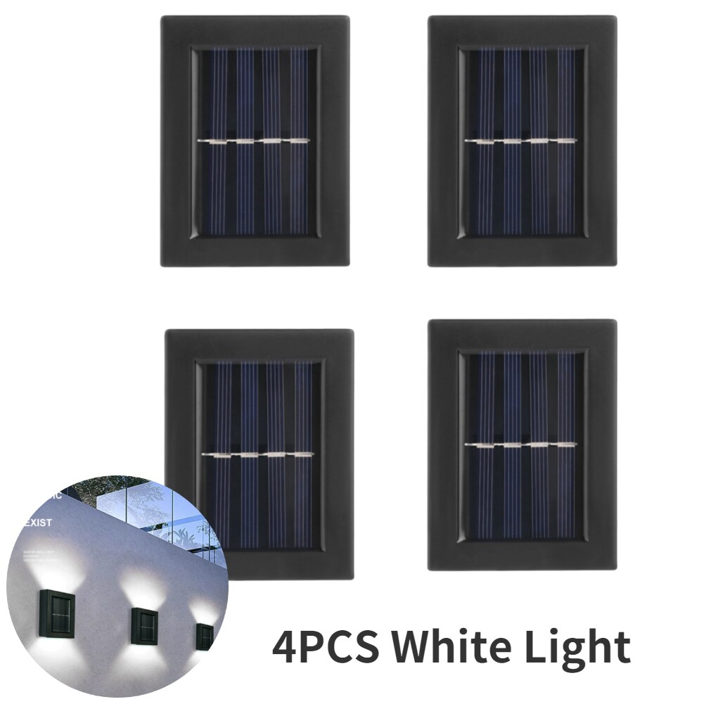 Smart Solar Led Outdoor Light Waterdicht Tuin Decor Lampen Voor Balkon Binnenplaats Straat Muur Licht Tuin Outdoor Solar Lamp: 4pcs White Light