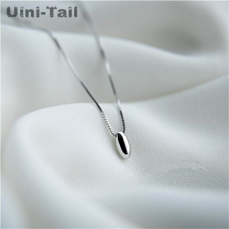 Uini-Tail listing 925 sterling silver small fresh water necklace simple temperament tide flow student jewelry