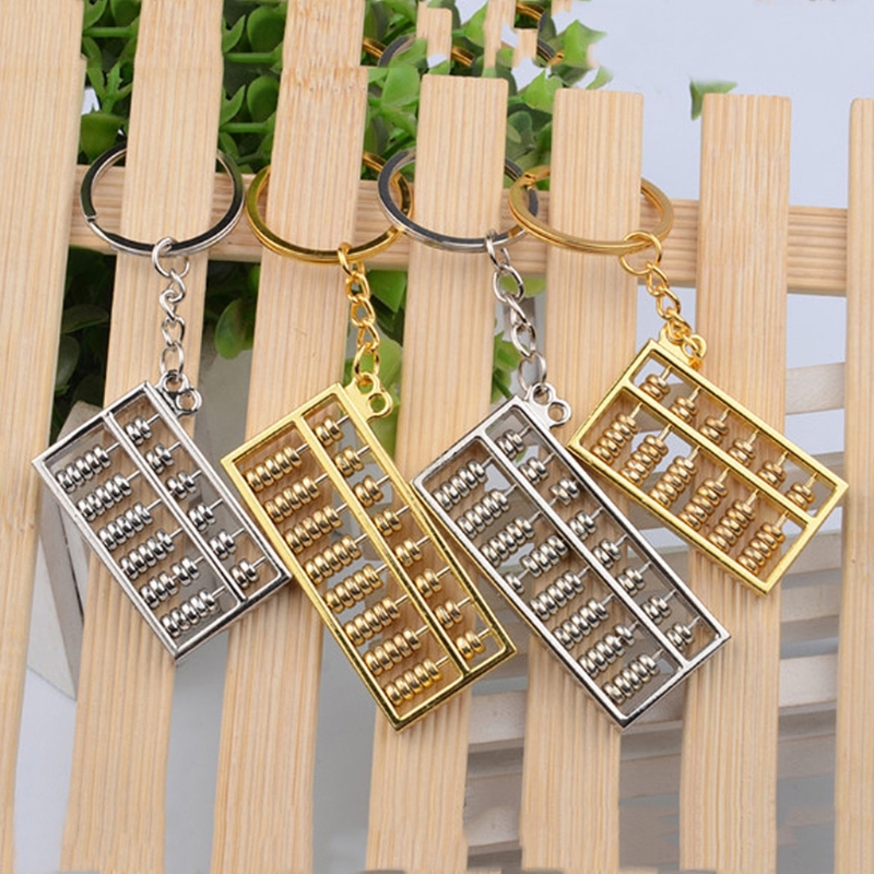 6 Rijen 8 Rijen Legering Abacus Sleutelhanger Metalen Sleutelhanger Hanger Ornament Spinning Abacus Sleutelhanger Voor Portemonnee Auto Ornamenten