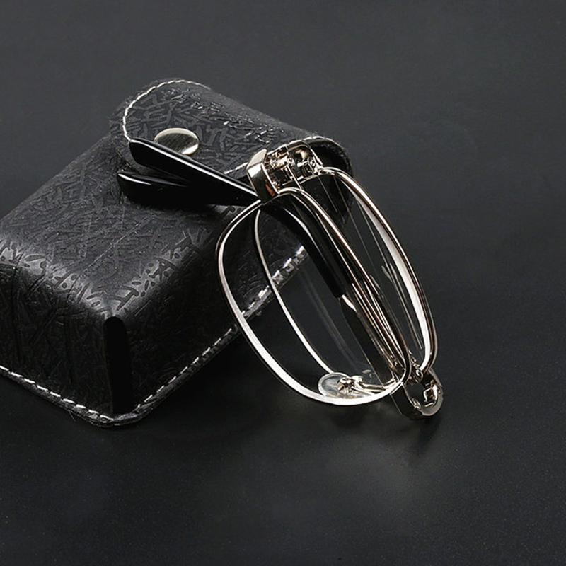 May Flowe Folding Reading Glasses Square Farsightness Eyewear 0.5 0.75 1.0 1.25 1.5 1.75 2.0 2.5 3.5 4.0 5.0 +5.5 +6With Cases: +450