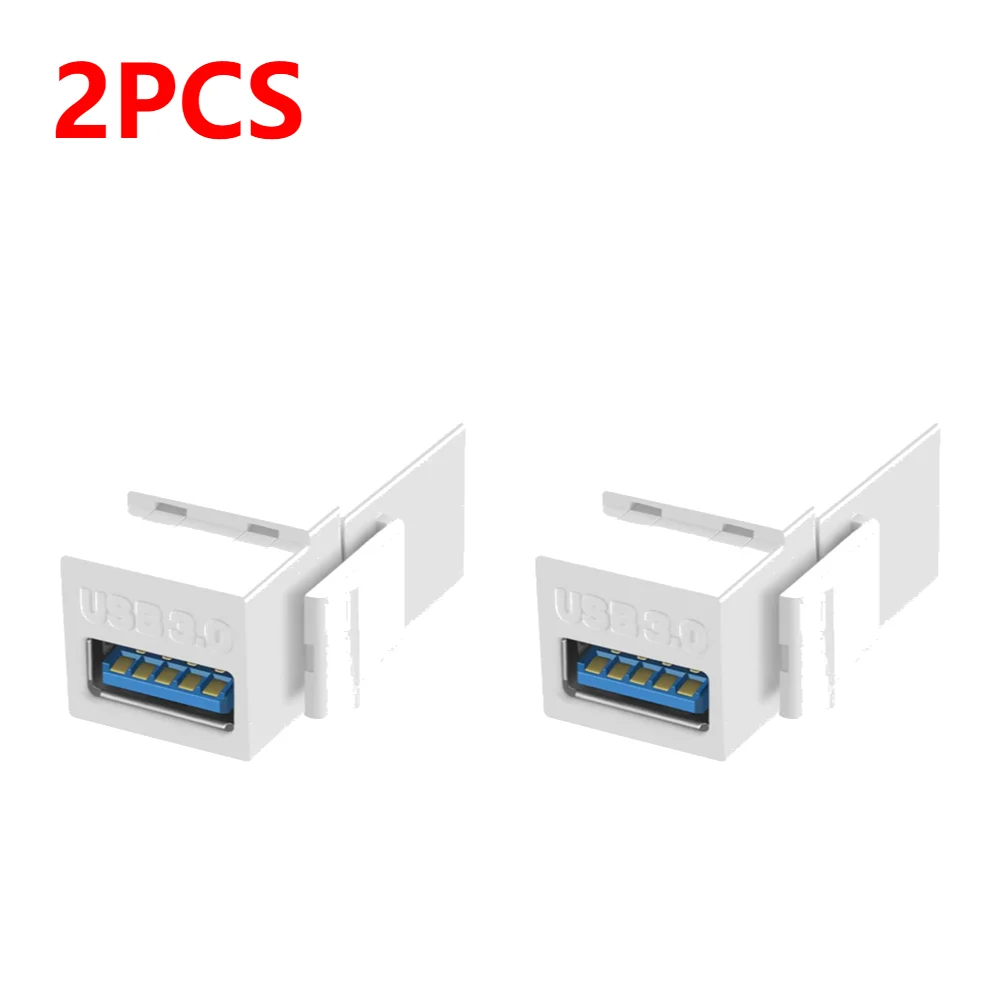 1-4 pcs usb 3,0 keystone jack inserts, female to female, for wall plate outlet panel with usb port snap-in plug socket: Blue