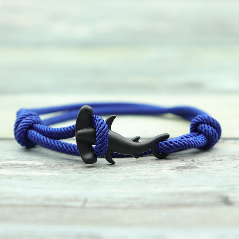 Noter Mens Bracelet Handmade Adjustable Marine Animals Shark Braclet Double Layer Cord Chain Surfing Braslet Beach Joias
