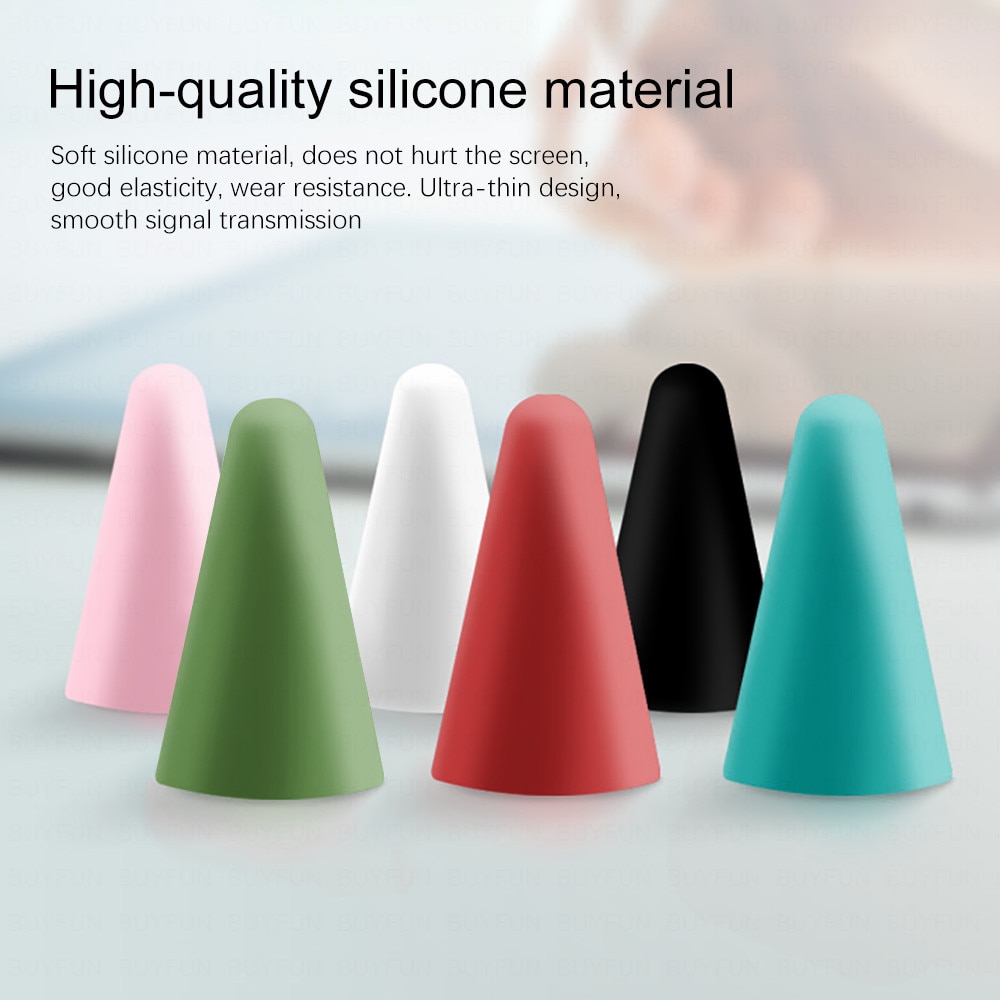 8 pcs For iPad 1 2 Stylus Touchscreen Cap Soft Universal Silicone Pen Tip Accessory for Apple pencil Pen tip protection cap Case