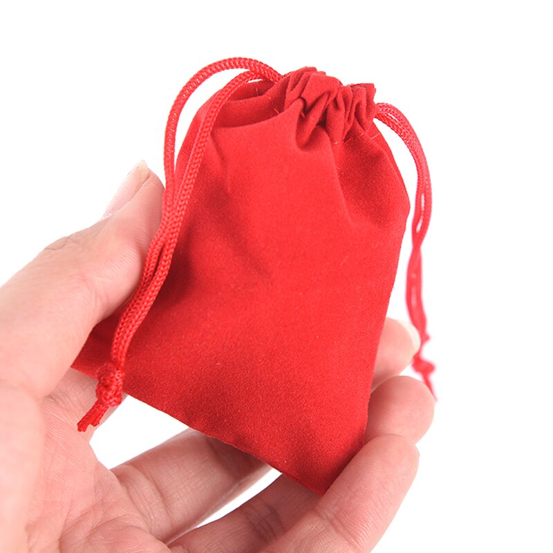 10 Stks/partij Huwelijkscadeau Zakken Fluwelen Zakje Koord Pouch Sieraden Verpakking 7*9Cm