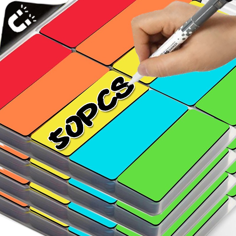 Magnetic Label Stickers Reusable Home Fridge Sticker Dry Erase Magnet Labels Office School Whiteboard Display Stickers