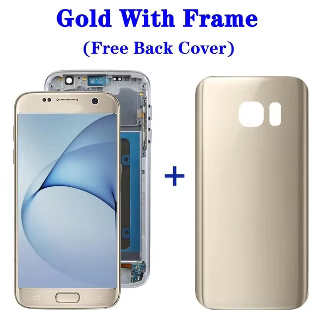 Amoled Burn Shadow LCD For Samsung S7 G930 LCD Display Touch Screen Digitizer Assembly For Samsung G930 G930F LCD With Frame: indigo