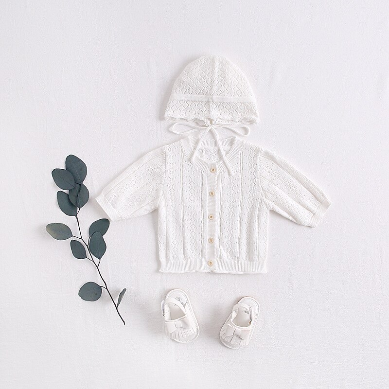 Koodykids Spring Autumn Baby Boy Girl Knitted Sweater Knitting Coat Spring Sweater Hat Baby Boy Knitting Outer Top Clothes