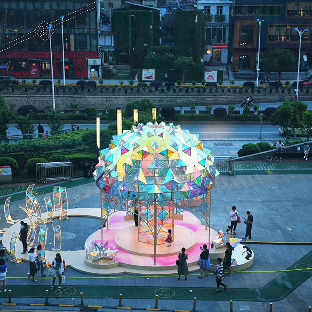 Sunice Selbstklebende Dichroic Dekorative Regenbogen Gebäude Farbton Reflektierende Fenster Film Mutter der Tag Mall party glas DIY decor