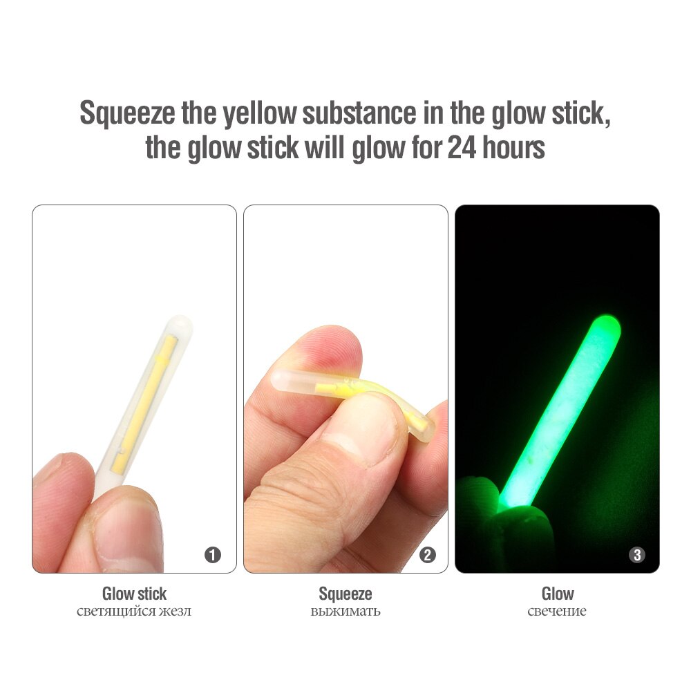 10 Bags 4.5*37mm Fishing Float Fluorescent Light stick Light Night Luminous Float Rod Lights Glow Stick for Night Fishing